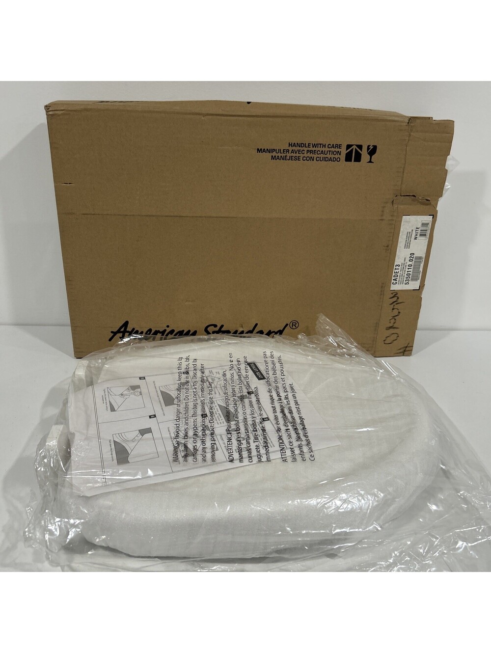 American Standard Cadet 3 Slow Close Elongated Toilet Seat New White Bathroom